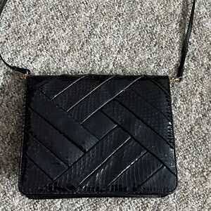 Vintage Black Snake Leather Bag
